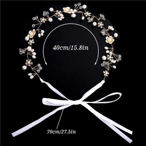 Pimoys Flower Girl Headpiece Headband, Flower Girl Hair Accessory